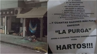Explota la violencia social contenida en una sede de La Campora en Bahia Blanca
