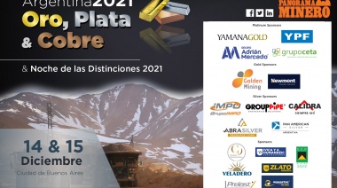 El 14 y 15 de diciembre, Panorama Minero cerrará el año con "Argentina: Oro, Plata y cobre 2021" y la "Noche de las Distinciones"