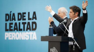 Día de la lealtad peronista: Kicillof organizó un acto en San Vicente y La Cámpora se movilizó frente a la casa dónde está detenida CFK